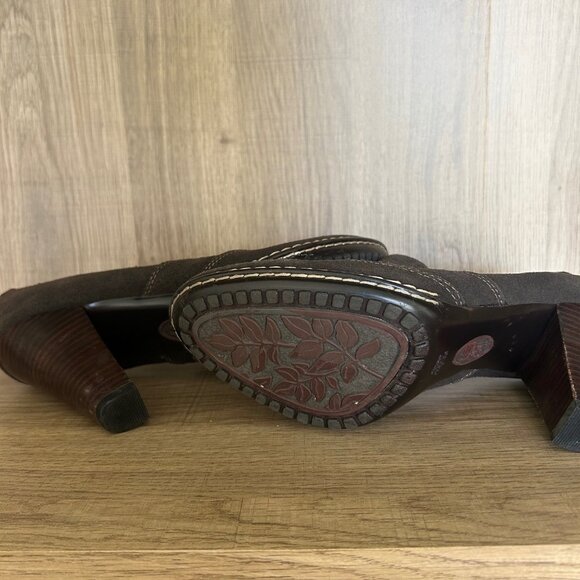 Sofft Womens Simola Boot Brown Suede Chelsea Bootie Shootie Heel SZ8 Comfort - Picture 10 of 11